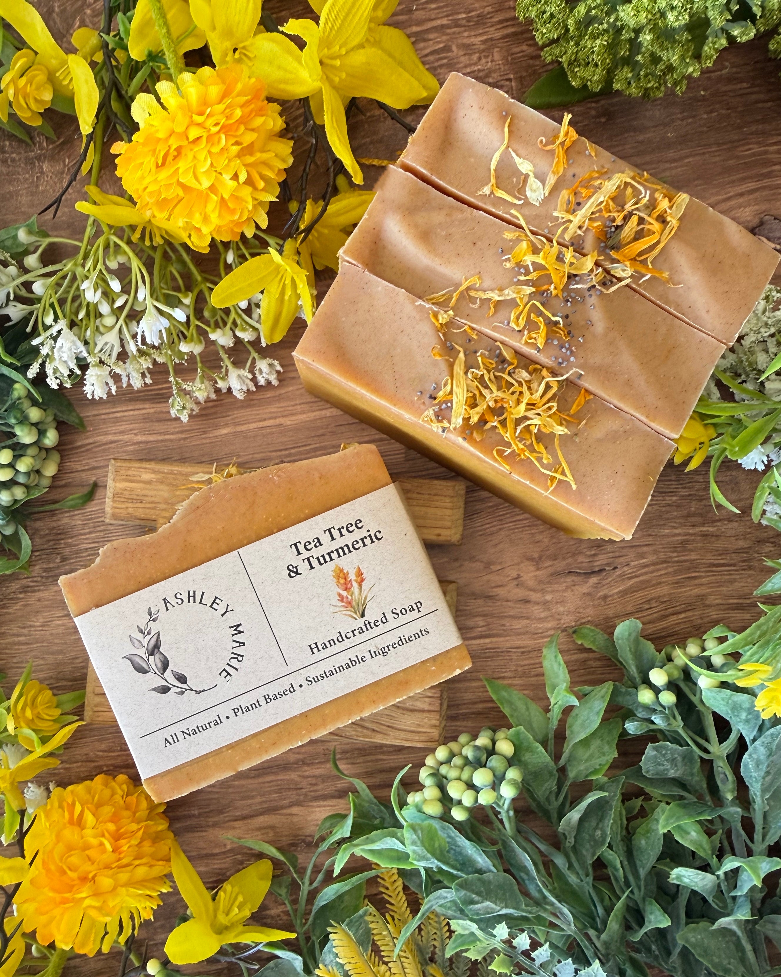 Tea Tree Turmeric Soap – Soothing Natural Bar | Ashley Marie Soap