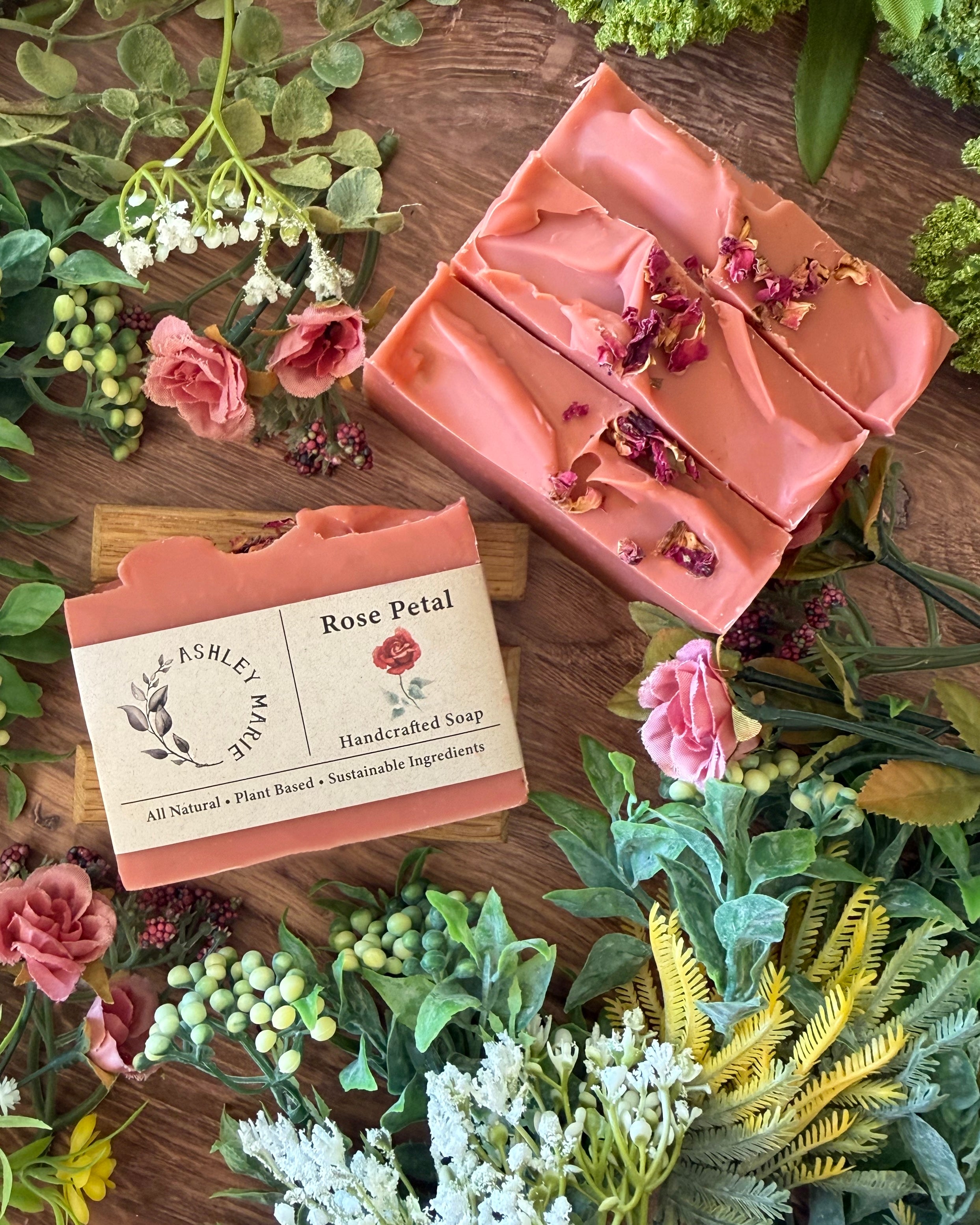 Rose Petal Soap – Floral Handmade Bar | Ashley Marie Soap