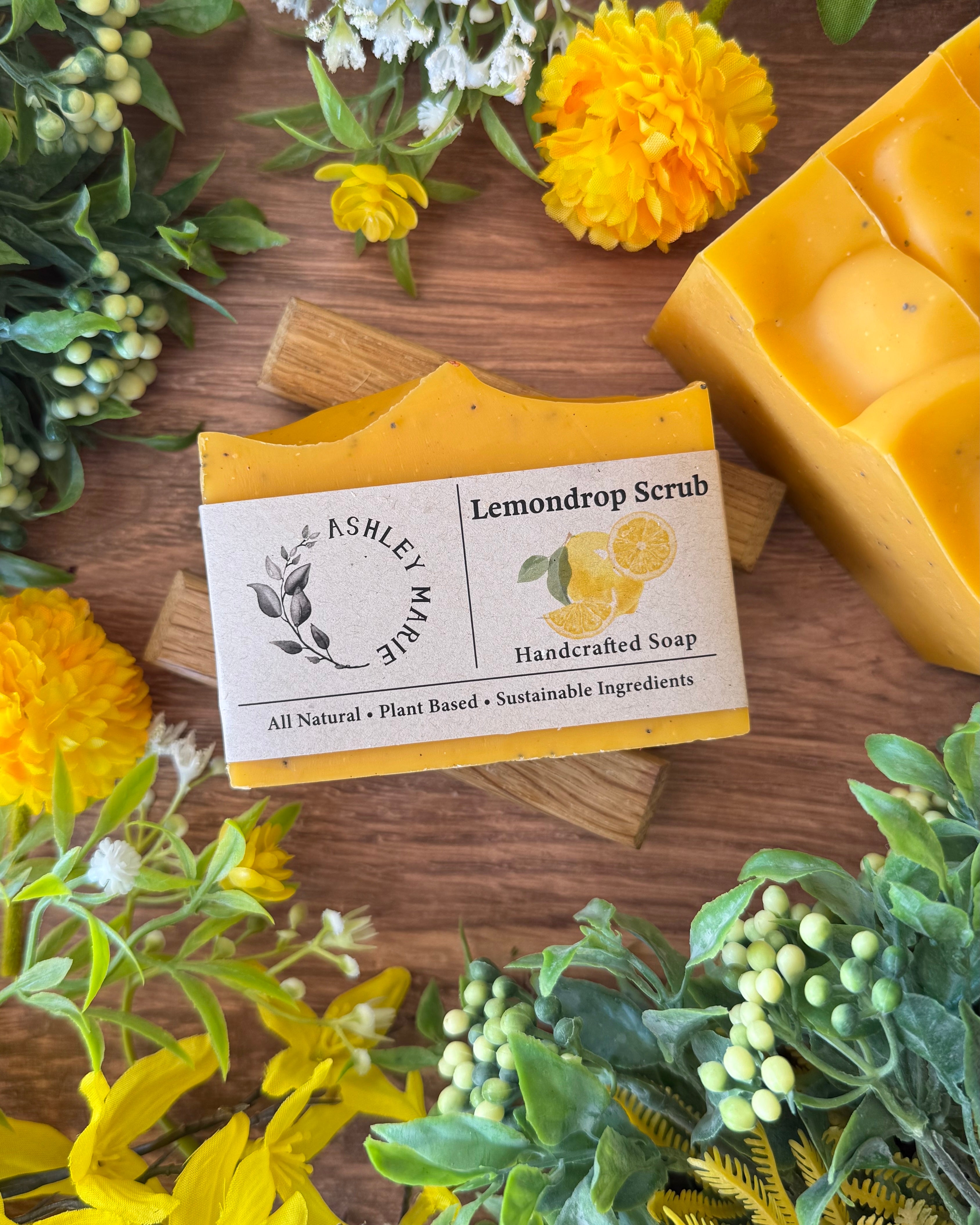 Lemon Poppyseed Scrub Soap – Exfoliating Citrus Bar | Ashley Marie